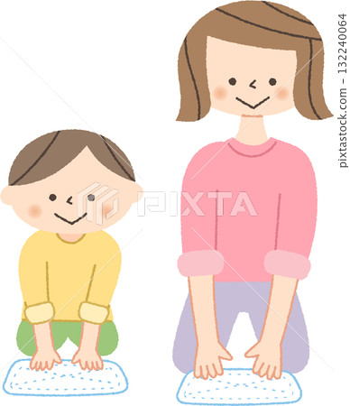 父母和孩子一起拖地 父母和孩子一起拖地 132240064