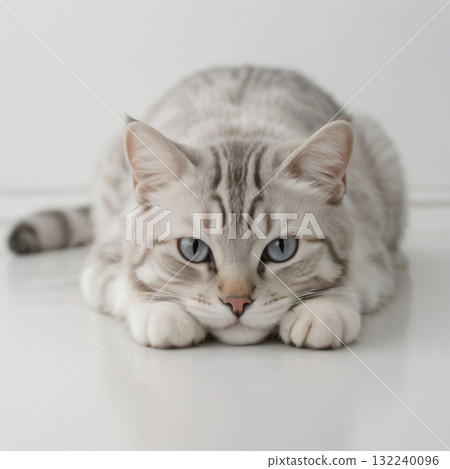 Lying Siamese tabby cat 132240096