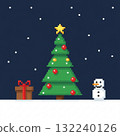 Snowman and Christmas tree (dot picture) 132240126