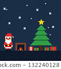 Santa and the Tree (Dot Art) 132240128