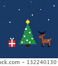 Christmas tree and reindeer (dot picture) 132240130