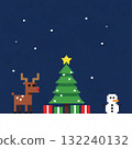 Christmas tree, reindeer and snowman (dot picture) 132240132
