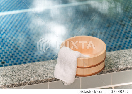 Image of hot spring, bathtub, hot spring inn, hot spring resort, open-air bath 132240222