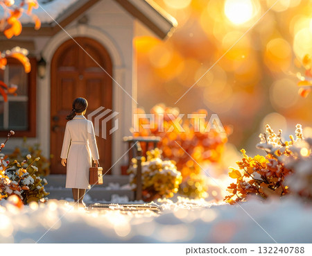 A warm home with visiting doctors in early winter | A scene of compassionate community medicine 132240788