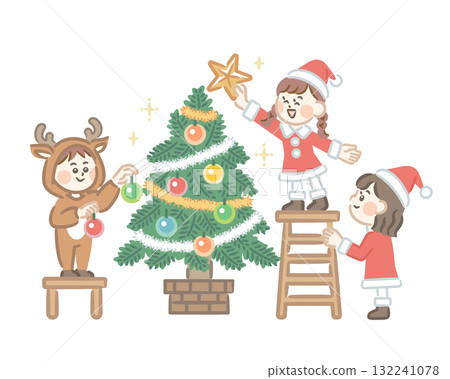 孩子們準備聖誕節 132241078