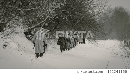 Men Dressed As White Guard Soldiers Of Imperial Russian Army In 132241166
