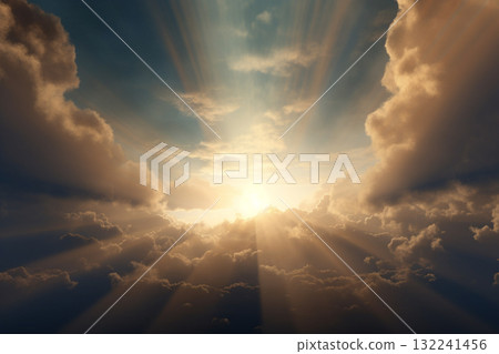 God light in heaven visualization. Generative AI God light in heaven visualization. Generative AI 132241456