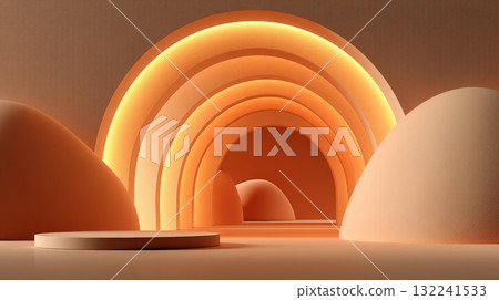 Warm Beige Backdrop with Subtle Soft Lighting and Geometric Forms Warm Beige Backdrop with Subtle Soft Lighting and Geometric Forms 132241533