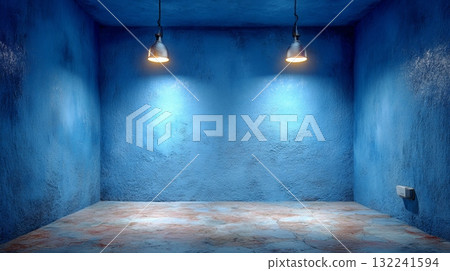 Bright Blue Studio Backdrop with Soft Lighting for Photography Use Bright Blue Studio Backdrop with Soft Lighting for Photography Use 132241594