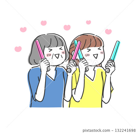 父母和孩子享受他們最喜歡的活動的插圖素材 父母和孩子享受他們最喜歡的活動的插圖素材 132241698