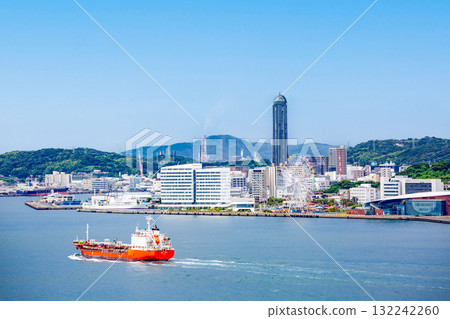 海峽夢塔周圍的關門海峽和下關市區 132242260