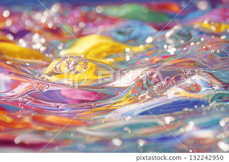 Shining rainbow wave image 132242950