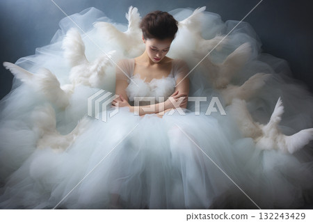 Ethereal Woman with Doves Ethereal Woman with Doves 132243429