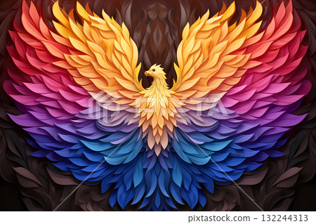Vibrant Phoenix Illustration Vibrant Phoenix Illustration 132244313