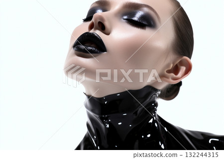 Futuristic Makeup and Fashion Portrait 132244315