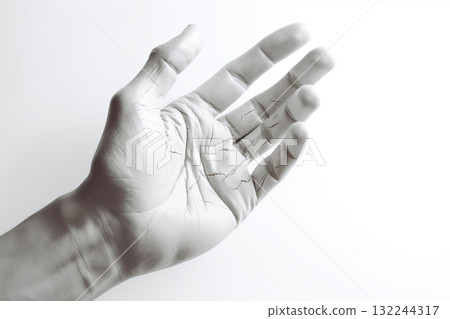 Cracked Clay Hand Sculpture 132244317