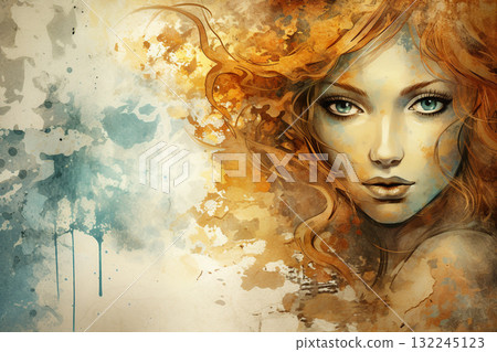 Abstract Artistic Portrait of a Woman 132245123
