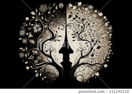 Nature and Mind Silhouette Nature and Mind Silhouette 132245518