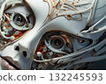 Intricate Cyborg Face Detail 132245593