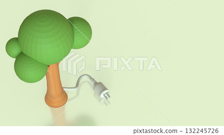 The Tree and electric plug for Energy or eco concept 3d rendering. The Tree and electric plug for Energy or eco concept 3d rendering. 132245726