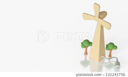 The Windmill for Energy or eco concept 3d rendering. The Windmill for Energy or eco concept 3d rendering. 132245730