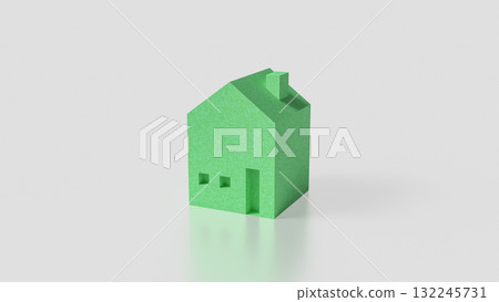 The Green House On white Background for Property or Building concept 3d Render. The Green House On white Background for Property or Building concept 3d Render. 132245731
