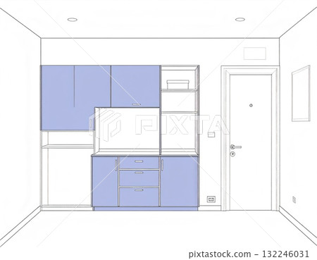 Illustration of a window and a house 132246031