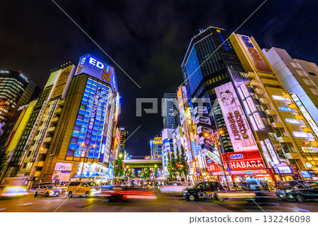 Tokyo cityscape in Japan: Inbound tourism continues... Manseibashi intersection and Akihabara bustling with foreign tourists = October 10th 132246098
