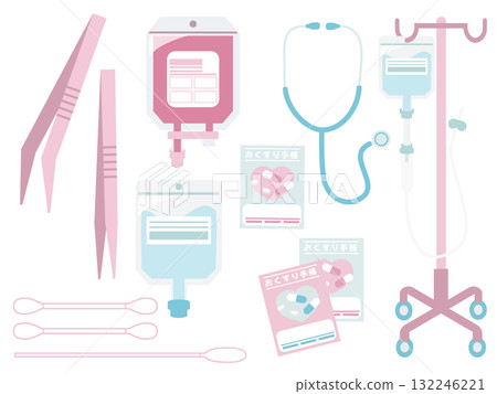 一套可愛的插圖，可用於醫院和體檢 132246221