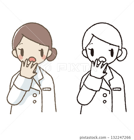 Hand-drawn dietitian/surprise Hand-drawn dietitian/surprise 132247266