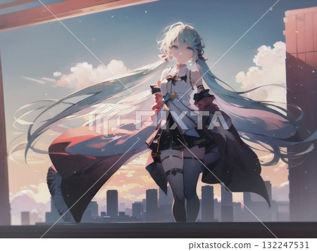 Cute girl illustration 132247531