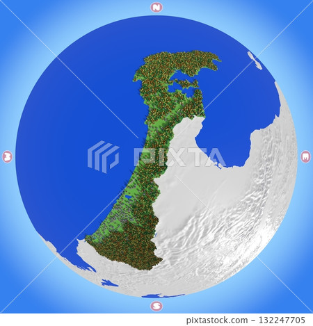 石川縣的星球風格地圖,精美地再現了海拔、森林和住宅區。 石川縣的星球風格地圖,精美地再現了海拔、森林和住宅區。 132247705
