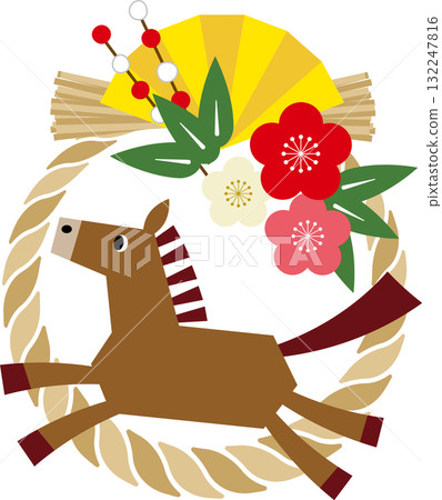 New Year's card design for the Year of the Horse in 2026 (Reiwa 8) - Horse Shimenawa illustration 5 New Year's card design for the Year of the Horse in 2026 (Reiwa 8) - Horse Shimenawa illustration 5 132247816