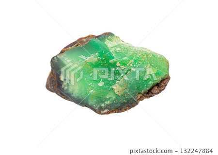 Chrysoprase gemstone on white background Chrysoprase gemstone on white background 132247884