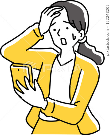 A woman is surprised when she sees the results on her smartphone A woman is surprised when she sees the results on her smartphone 132248203
