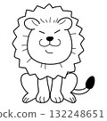 Monochrome cute lion illustration Monochrome cute lion illustration 132248651