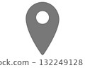 Simple gray map pin with transparent background 132249128