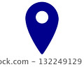 Simple navy map pin with transparent background 132249129