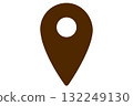 Simple brown map pin with transparent background 132249130
