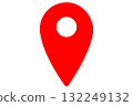 Simple red map pin with transparent background 132249132