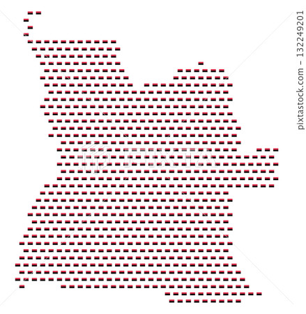 Angola map with flag colors in bracket and dotted vector style 132249201