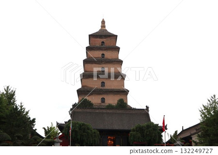 The starting point of the Silk Road: Big Wild Goose Pagoda at Da Ci'en Temple in Xi'an, China 132249727