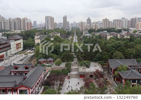 The starting point of the Silk Road: Big Wild Goose Pagoda at Da Ci'en Temple in Xi'an, China 132249760