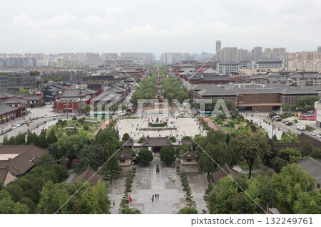 The starting point of the Silk Road: Big Wild Goose Pagoda at Da Ci'en Temple in Xi'an, China 132249761