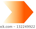 Orange gradient arrow with transparent background 132249922