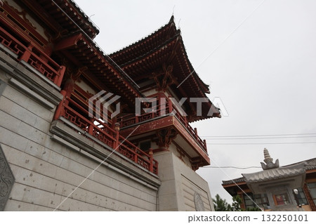 Starting point of the Silk Road: Scenery of the grounds of Qinglong Temple in Xi'an, China 132250101