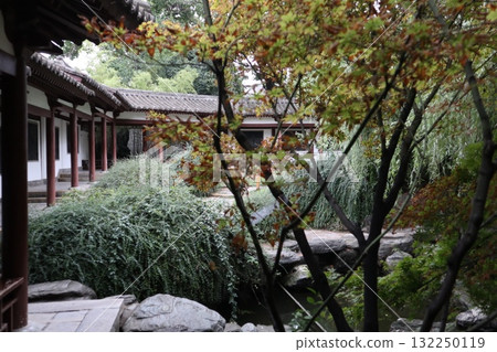 Starting point of the Silk Road: Scenery of the grounds of Qinglong Temple in Xi'an, China 132250119