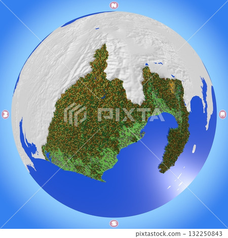 A planet-style map of Shizuoka Prefecture that beautifully recreates elevation, forests, and residential areas. A planet-style map of Shizuoka Prefecture that beautifully recreates elevation, forests, and residential areas. 132250843