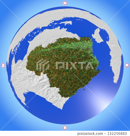 A planet-style map of Tokushima Prefecture that beautifully recreates elevation, forests, and residential areas. A planet-style map of Tokushima Prefecture that beautifully recreates elevation, forests, and residential areas. 132250883