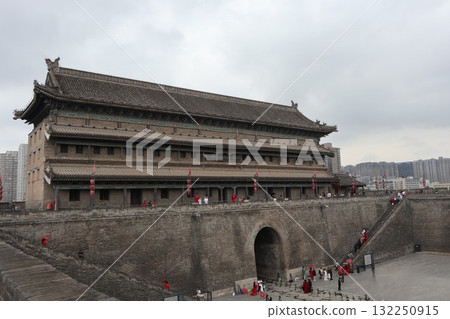 The starting point of the Silk Road: Andingmen, the western gate of Xi'an, China 132250915